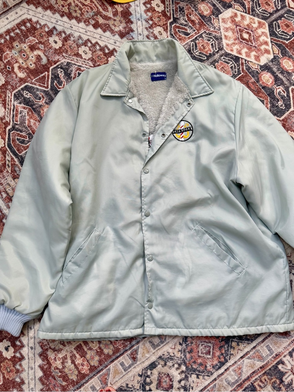 Holloway Men’s Light Sage Sherpa-Lined Coach Jacket